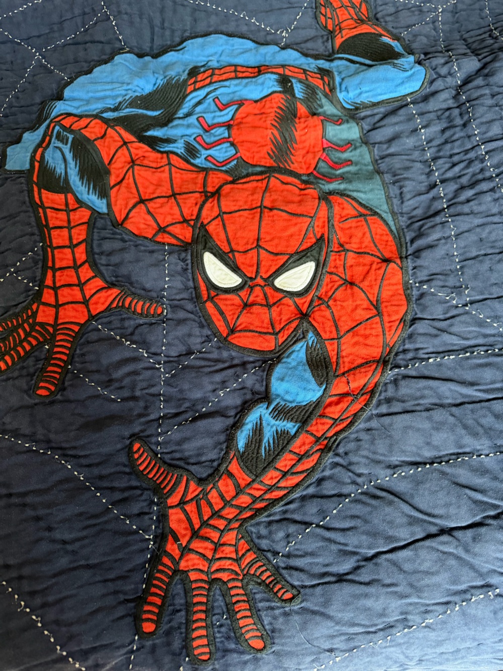 Pottery Barn Kids Spider-Man Comforter in Navy Blue and Red - Picture 2 of 3